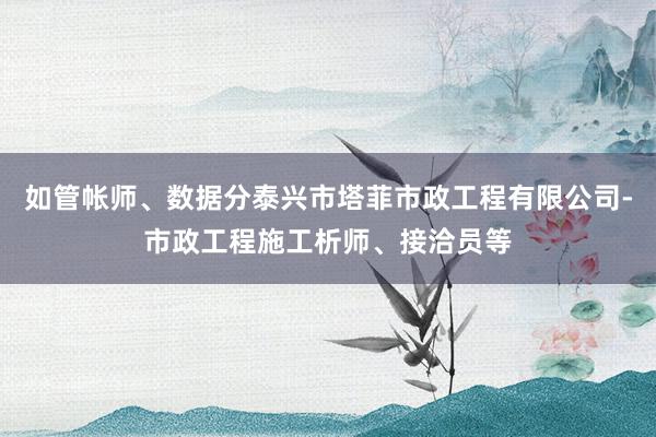 如管帐师、数据分泰兴市塔菲市政工程有限公司-市政工程施工析师、接洽员等